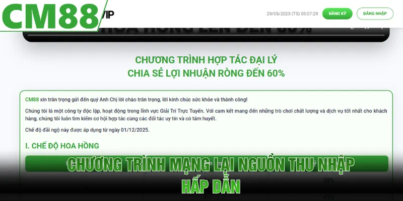 Chương trình mang lại nguồn thu nhập hấp dẫn cho anh em