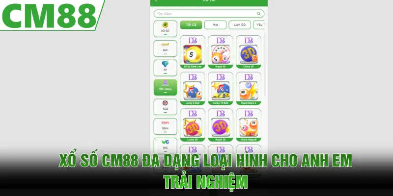 Xổ số CM88 đa dạng loại hình cho anh em thỏa thích trải nghiệm 